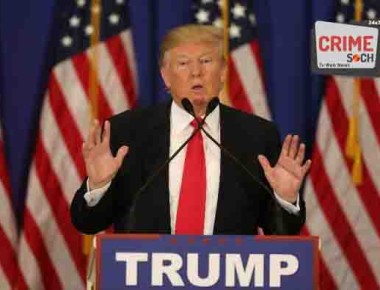 JUPITER, FL - MARCH 08: Republican presidential candidate Donald Trump speaks during a press conference at the Trump National Golf Club Jupiter on March 8, 2016 in Jupiter, Florida. Trump is projected to win the Republican Presidential primaries in Mississippi and Michigan.   Joe Raedle/Getty Images/AFP