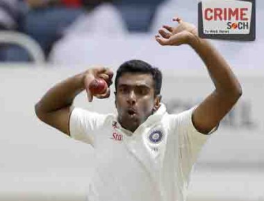 India's Ravichandran Ashwin bowls against West Indies during day one of their second cricket Test match at the Sabina Park Cricket Ground in Kingston, Jamaica, Saturday, July 30, 2016. Ashwin took five wickets in (AP Photo/Ricardo Mazalan)