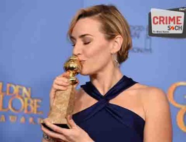 Kate Winslet poses in the press room with the award for best performance by an actress in a supporting role in a motion picture for “Steve Jobs” at the 73rd annual Golden Globe Awards on Sunday, Jan. 10, 2016, at the Beverly Hilton Hotel in Beverly Hills, Calif. (Photo by Jordan Strauss/Invision/AP)