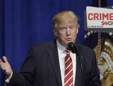 FILE - In this Monday, Feb. 6, 2017, file photo, President Donald Trump speaks to troops at MacDill Air Force Base in Tampa, Fla. In his speech, Trump falsely claimed that the news media often fails to cover terrorist attacks. The allegation echoes an accusation that has long gone unquestioned on Infowars, a website known for trafficking in dubious allegations of plots and cover-ups. While there’s no evidence that Trump gets his information from Alex Jones' Infowars site, Trump voiced his admiration for Jones when the Infowars host interviewed him in December 2015. (AP Photo/Susan Walsh, File)