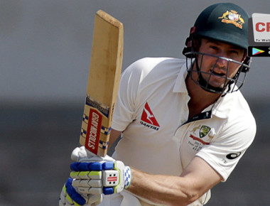 Australia's Shaun Marsh bats during a practice match against India XI in Mumbai, India, Friday, Feb 17, 2017. (AP Photo/Rajanish Kakade)