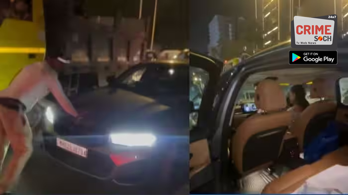 BMW ने बाईक-कारला धडक, वाहतूक पोलिसाच्या अंगावर गाडी घालण्याचा प्रयत्न, जुहूतील महिलेची अरेरावी कॅमेरात कैद